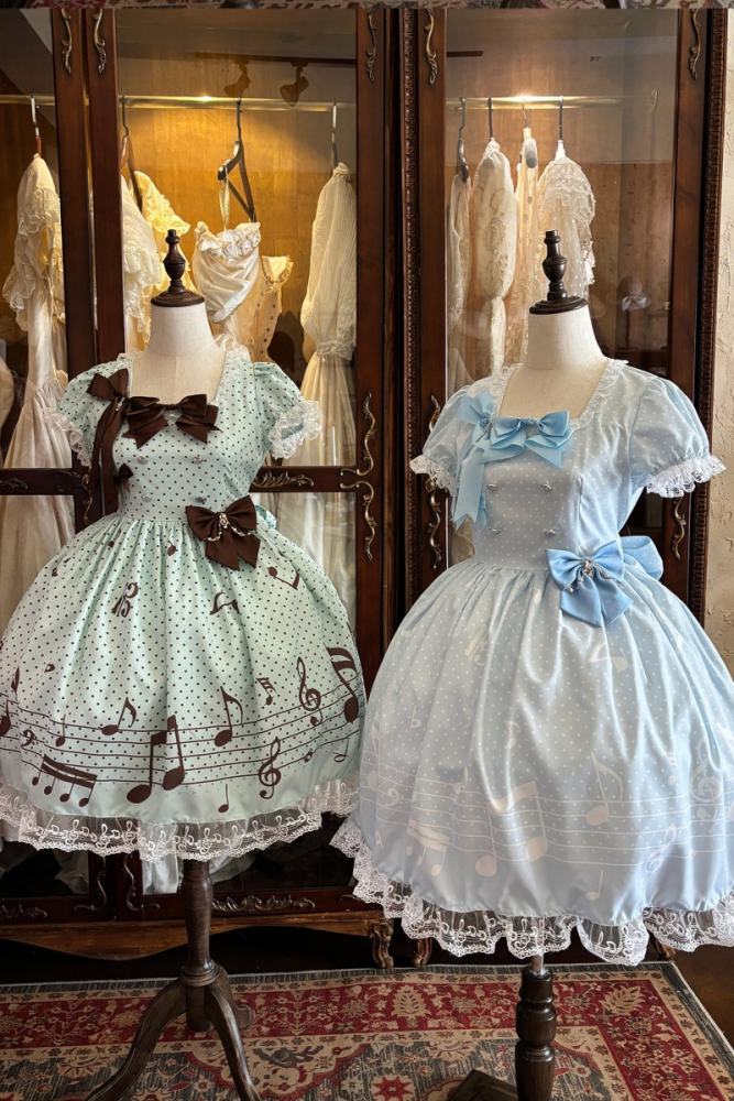 True Color ~Musical Notes~ Sweet Lolita Prints OP 6 Colors