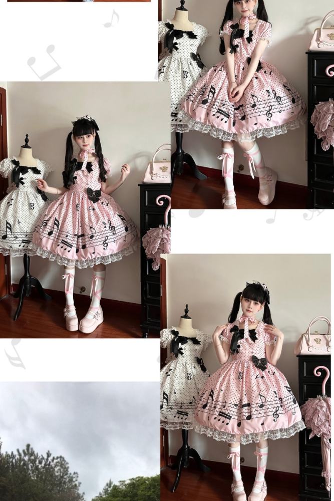True Color ~Musical Notes~ Sweet Lolita Prints OP 6 Colors