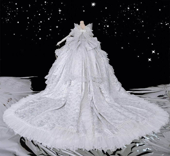(BFM) Moonlit Rose Gorgeous Wedding Formal Dress Custom-Tailor