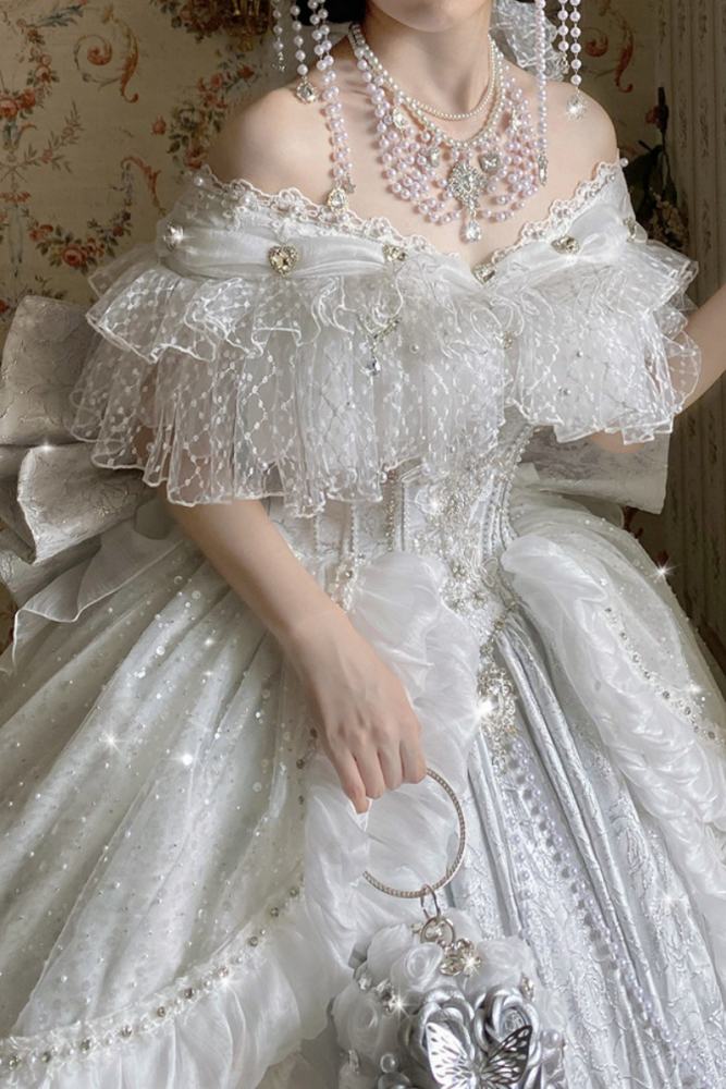 (BFM) Moonlit Rose Gorgeous Wedding Formal Dress Custom-Tailor