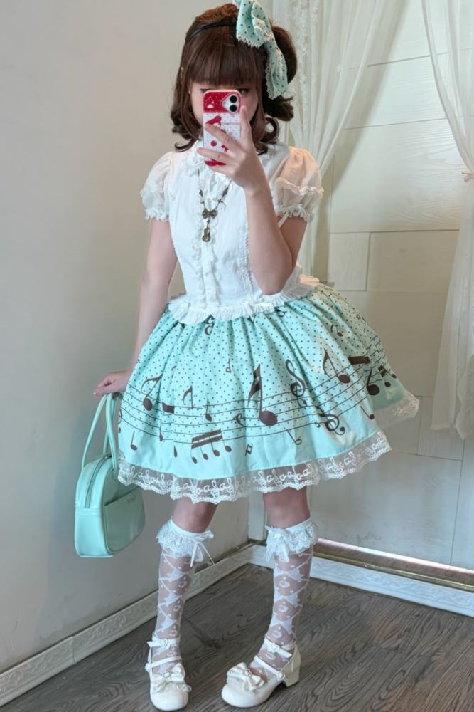 True Color ~Musical Notes~ Sweet Lolita Prints Skirt 6 Colors
