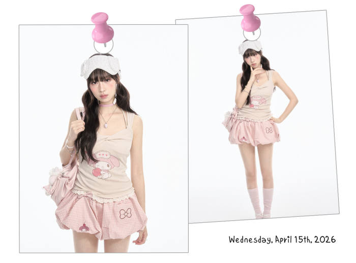 Kyouko and Sanrio Collaborated My Melody Vest and Skirt