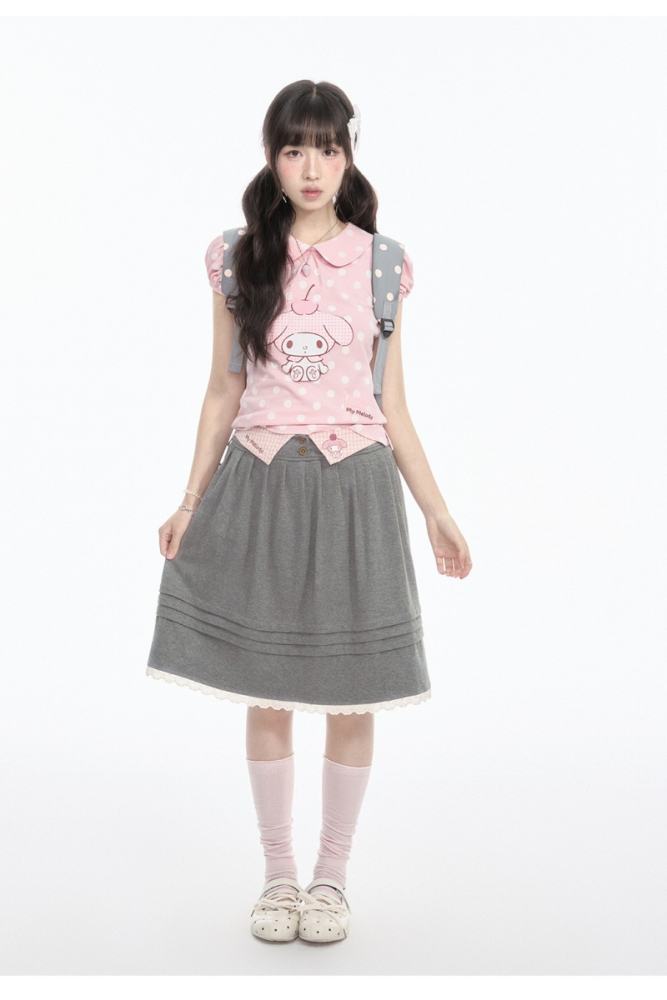 Kyouko and Sanrio Collaborated My Melody Polka Dot Top and Skirt