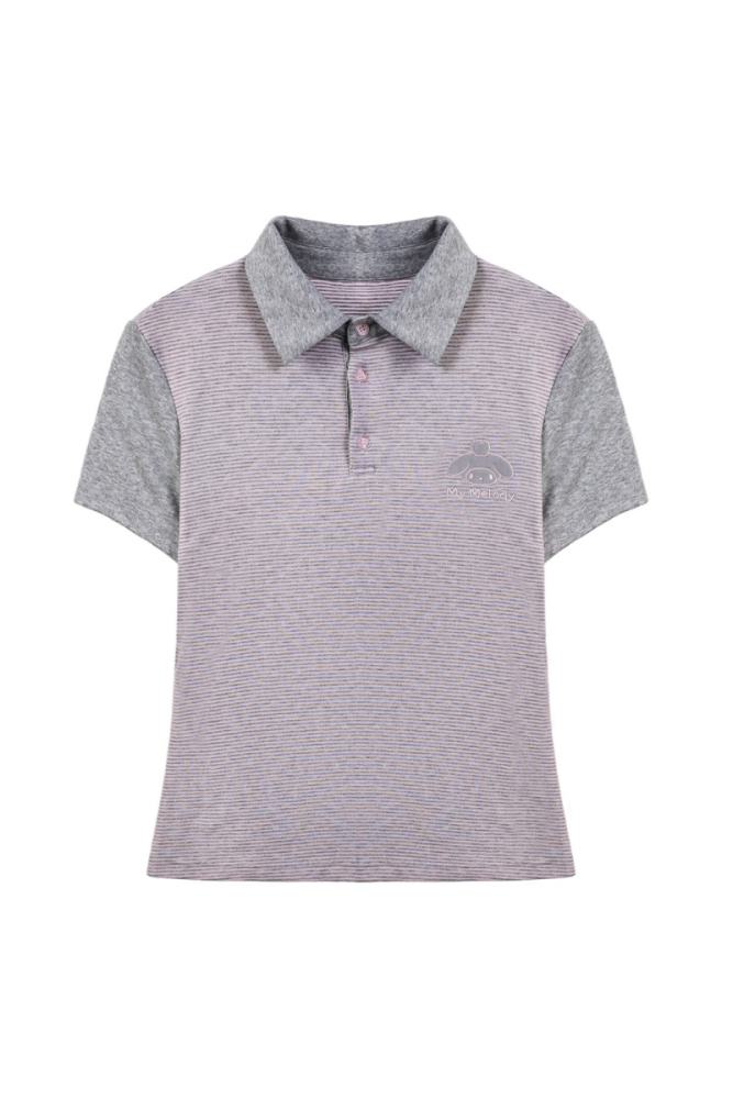 Kyouko and Sanrio Collaborated My Melody Striped Polo Shirt and Shorts