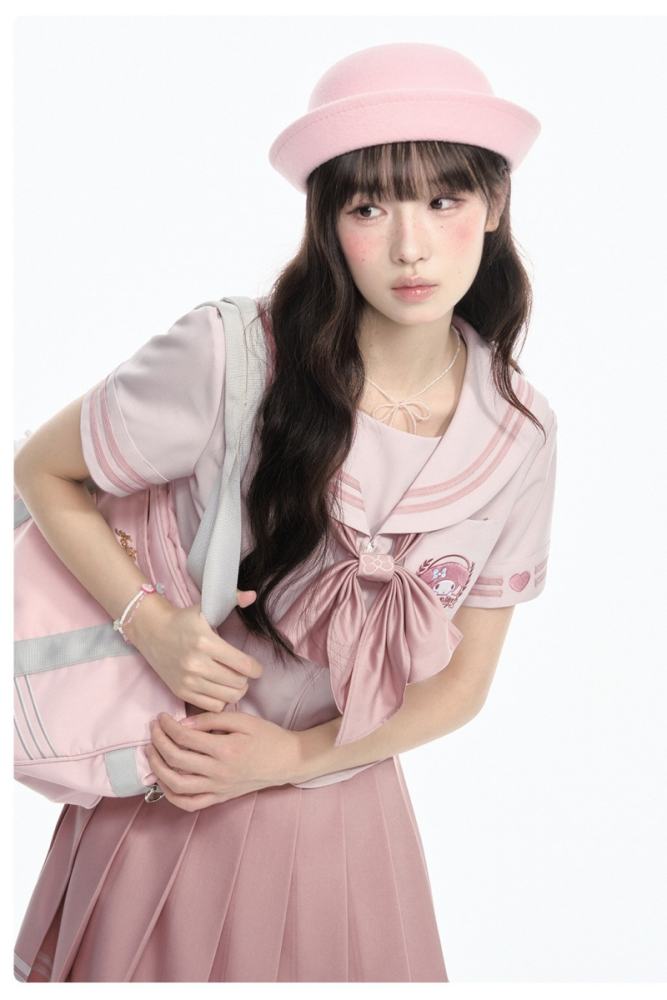 Kyouko and Sanrio Collaborated My Melody Pink Sailor Uniform and Tie