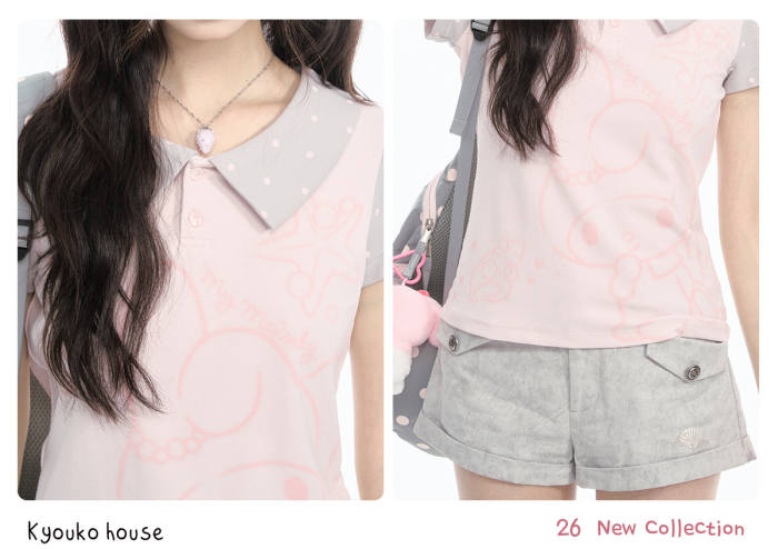 Kyouko and Sanrio Collaborated My Melody Patchwork Shirt and Shorts