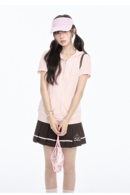 Kyouko and Sanrio Collaborated My Melody Short‑Sleeved Hoodie and Skirt