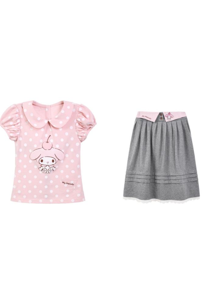 Kyouko and Sanrio Collaborated My Melody Polka Dot Top and Skirt