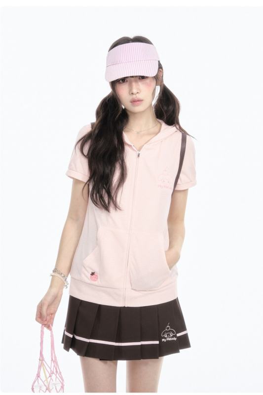 Kyouko and Sanrio Collaborated My Melody Short‑Sleeved Hoodie and Skirt