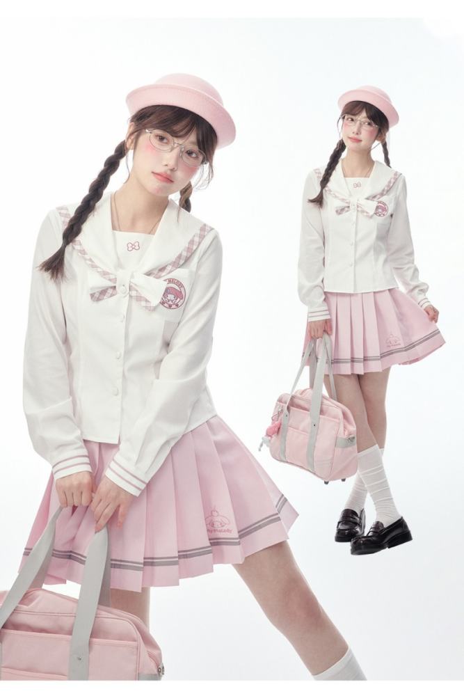 Kyouko and Sanrio Collaborated My Melody Pink Sailor Uniform