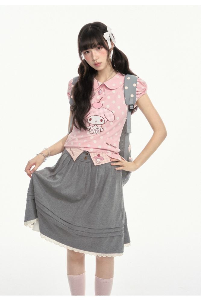 Kyouko and Sanrio Collaborated My Melody Polka Dot Top and Skirt