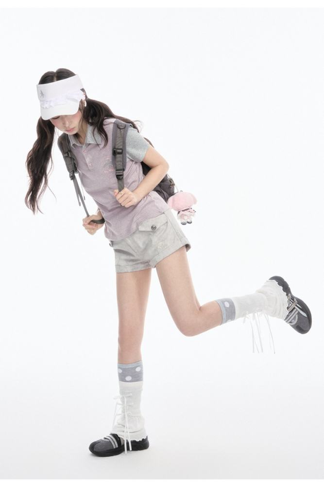 Kyouko and Sanrio Collaborated My Melody Striped Polo Shirt and Shorts