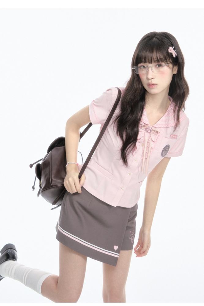 Kyouko and Sanrio Collaborated My Melody Sailor Collar Top and Skirt