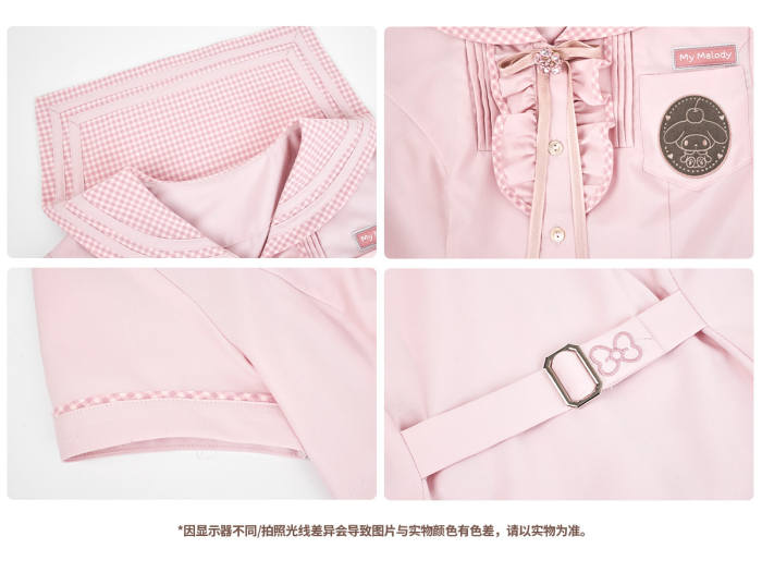 Kyouko and Sanrio Collaborated My Melody Sailor Collar Top and Skirt