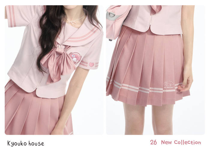 Kyouko and Sanrio Collaborated My Melody Pink Sailor Uniform and Tie