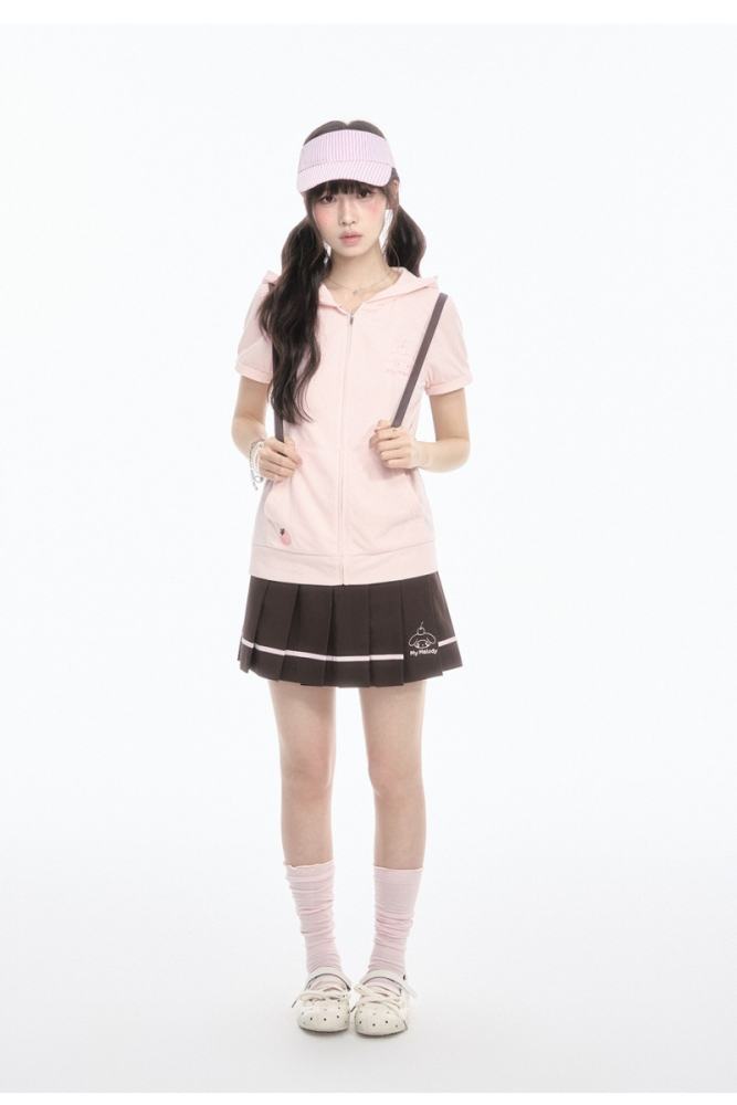 Kyouko and Sanrio Collaborated My Melody Short‑Sleeved Hoodie and Skirt