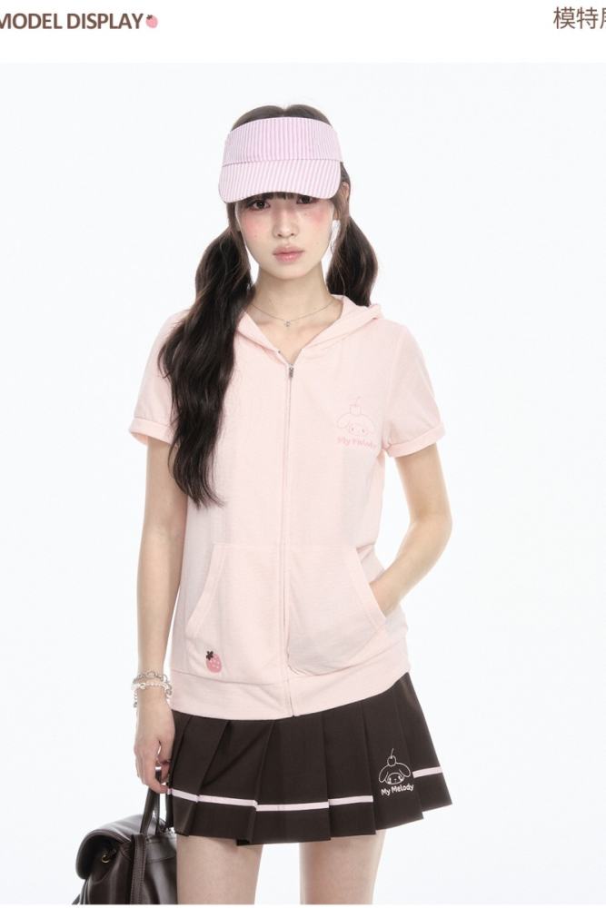 Kyouko and Sanrio Collaborated My Melody Short‑Sleeved Hoodie and Skirt