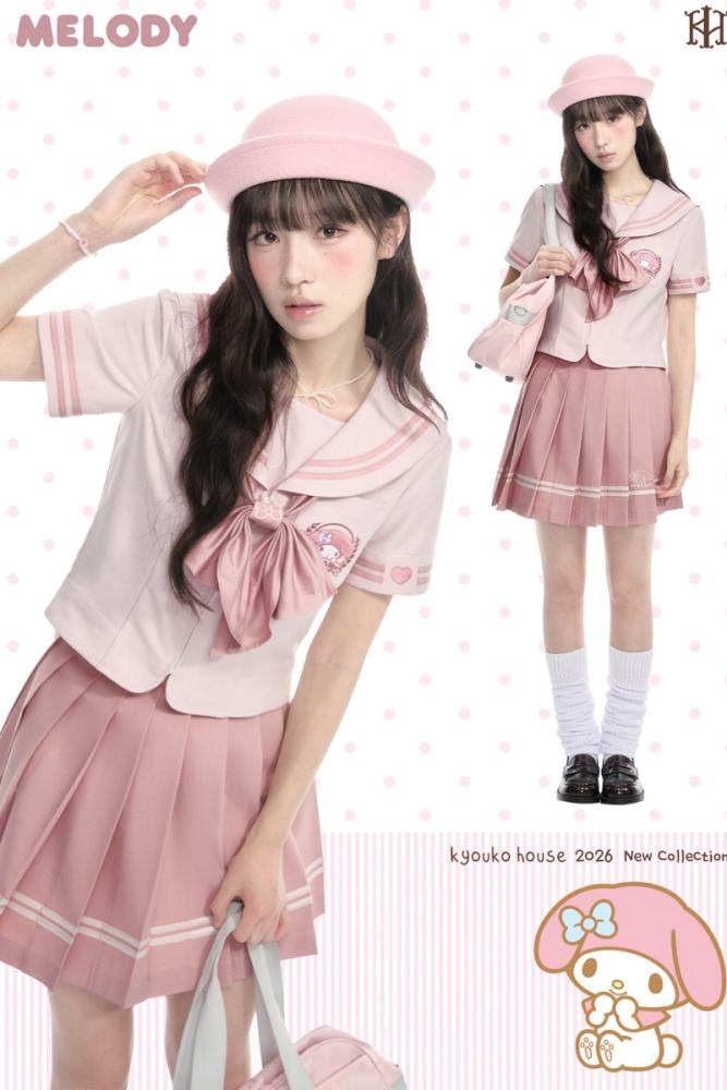 Kyouko and Sanrio Collaborated My Melody Pink Sailor Uniform and Tie