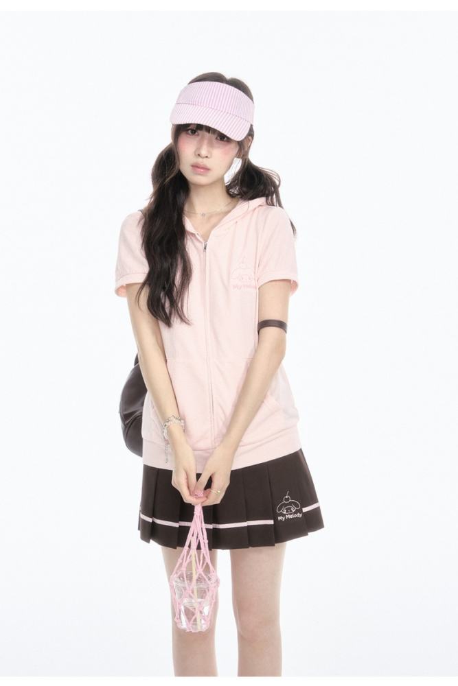 Kyouko and Sanrio Collaborated My Melody Short‑Sleeved Hoodie and Skirt