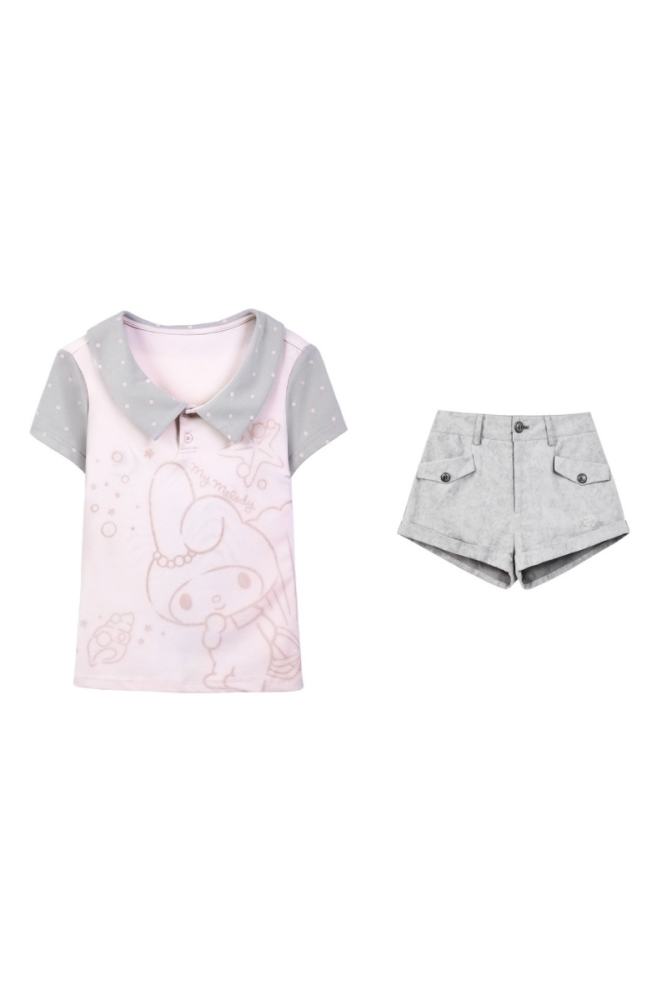 Kyouko and Sanrio Collaborated My Melody Patchwork Shirt and Shorts