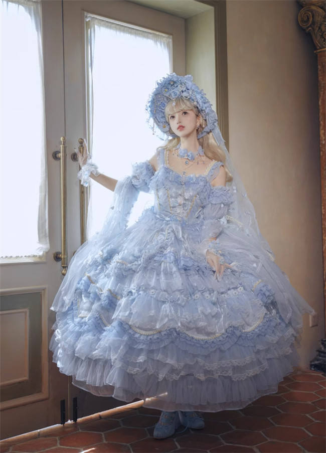Cat Fairy Tea Party Blue Princess Jumper Hime Lolita Dress