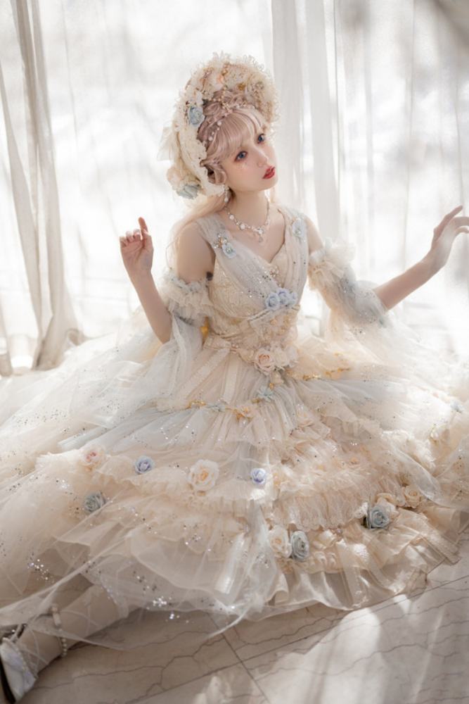 Cat Fairy Flower Goddess Elegant Luxury Lolita JSK
