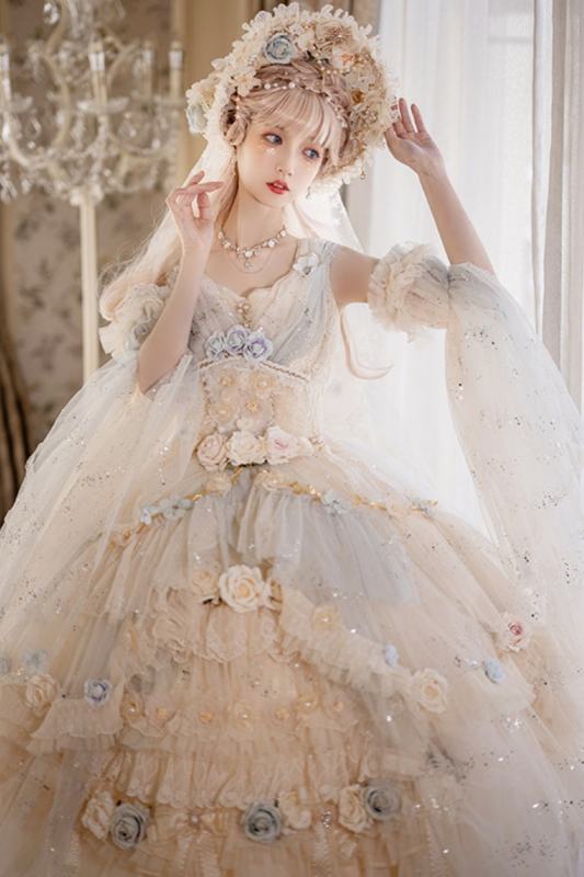 Cat Fairy Flower Goddess Elegant Luxury Lolita JSK