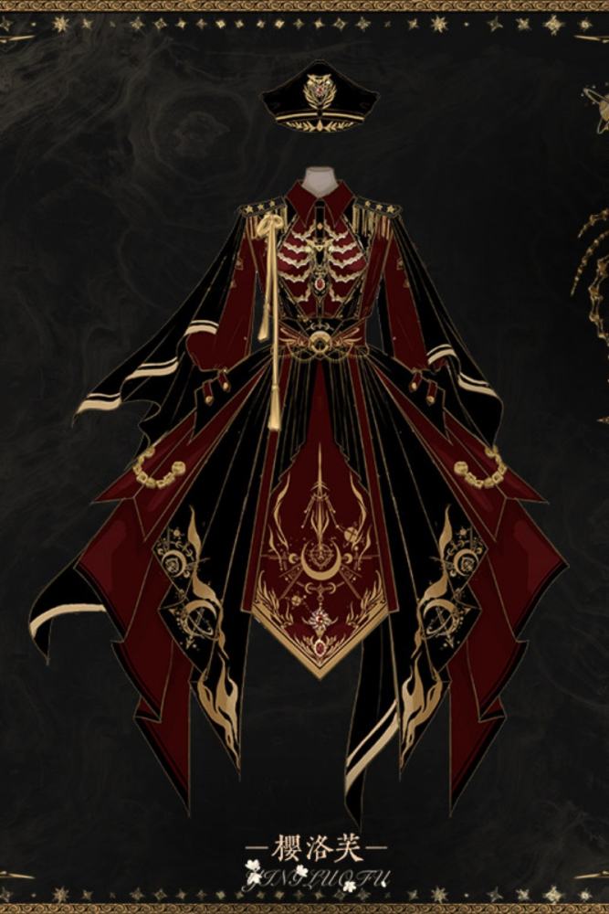 Yingluofu ~Holy Skeleton~ Military Style Lolita OP 4 Colors 2.0