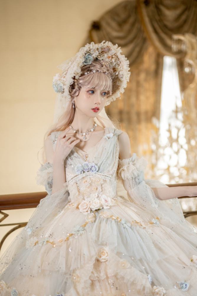 Cat Fairy Flower Goddess Elegant Luxury Lolita JSK