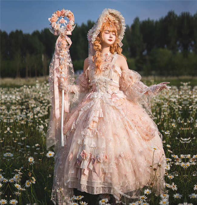 Cat Fairy The Gift Box in the Spring Hime Lolita Dress and Sleeves