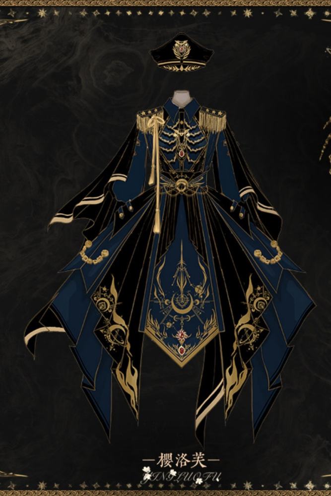 Yingluofu ~Holy Skeleton~ Military Style Lolita OP 4 Colors 2.0