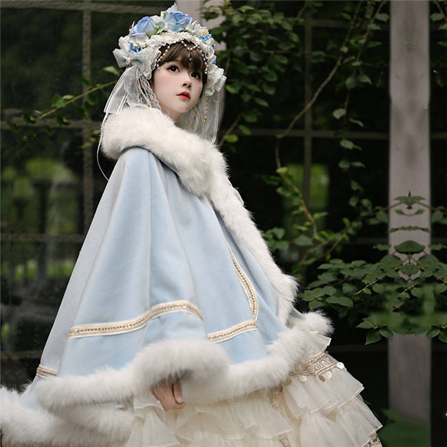 Cat Fairy Sweet Fur Collar Cape Coat