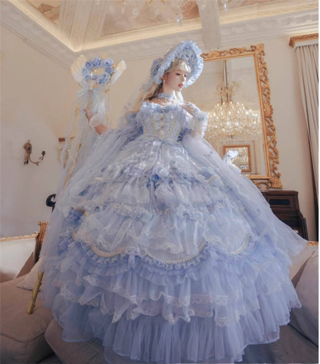 Cat Fairy Tea Party Blue Princess Jumper Hime Lolita Dress