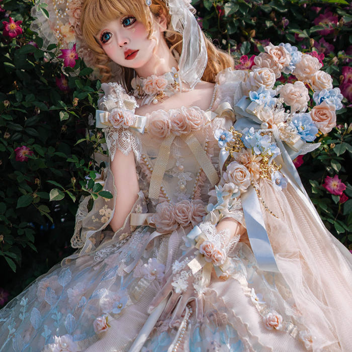Cat Fairy Rose Feast Wedding Lolita Dress