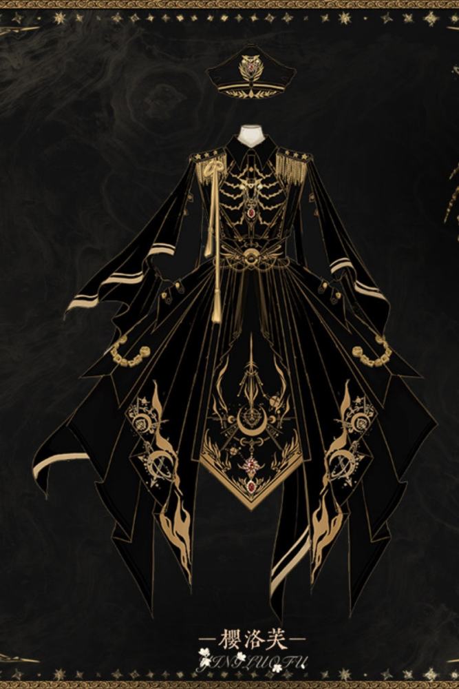 Yingluofu ~Holy Skeleton~ Military Style Lolita OP 4 Colors 2.0