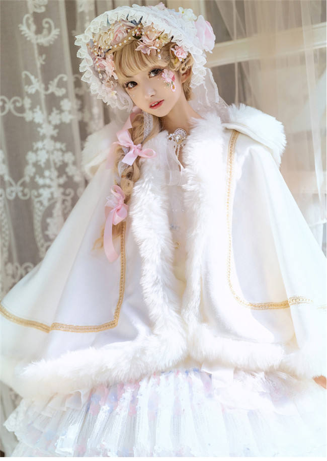 Cat Fairy Sweet Fur Collar Cape Coat