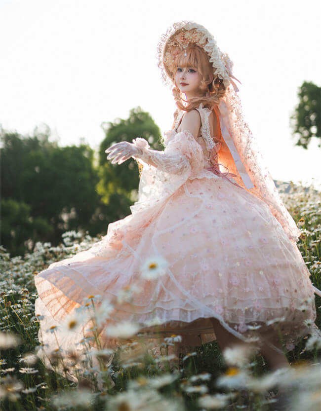 Cat Fairy The Gift Box in the Spring Hime Lolita Dress and Sleeves