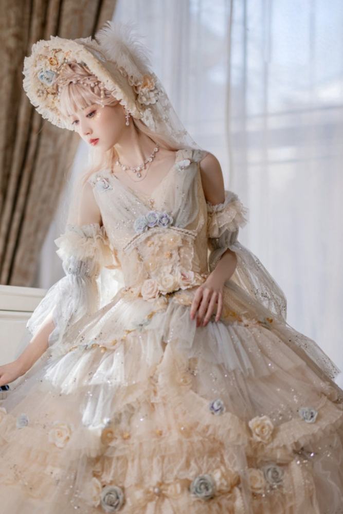Cat Fairy Flower Goddess Elegant Luxury Lolita JSK