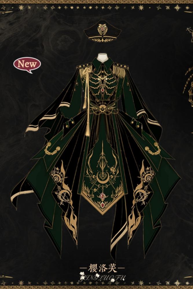 Yingluofu ~Holy Skeleton~ Military Style Lolita OP 4 Colors 2.0
