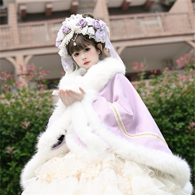 Cat Fairy Sweet Fur Collar Cape Coat
