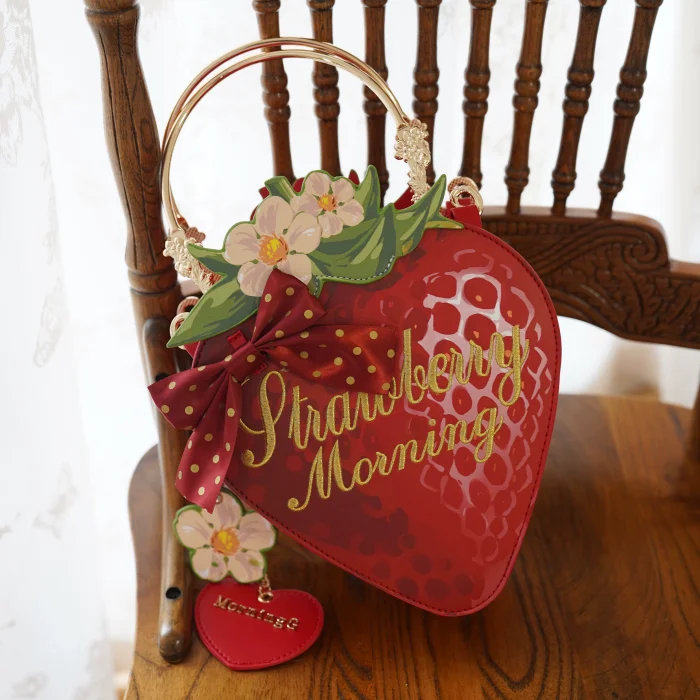 A Strawberry~Sweet Bows Lolita cross bag -Ready Made