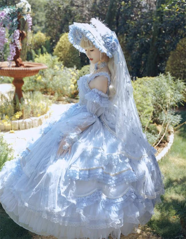 Cat Fairy Tea Party Blue Princess Jumper Hime Lolita Dress