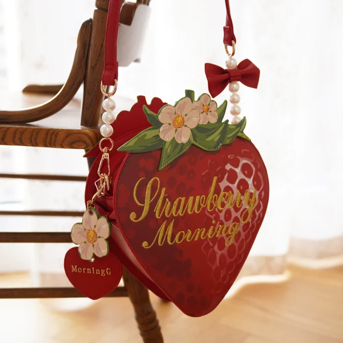 A Strawberry~Sweet Bows Lolita cross bag -Ready Made