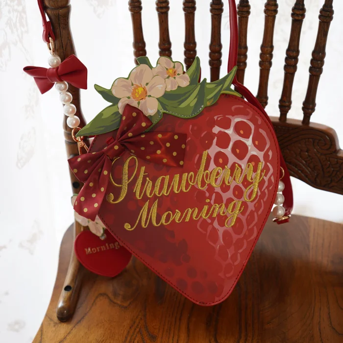 A Strawberry~Sweet Bows Lolita cross bag -Ready Made