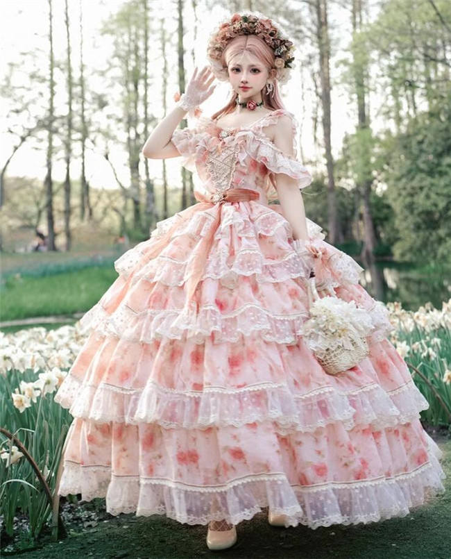 Cat Fairy Blue and Purple Roses Lolita Dress and Accessories