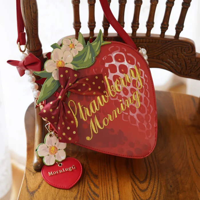 A Strawberry~Sweet Bows Lolita cross bag -Ready Made