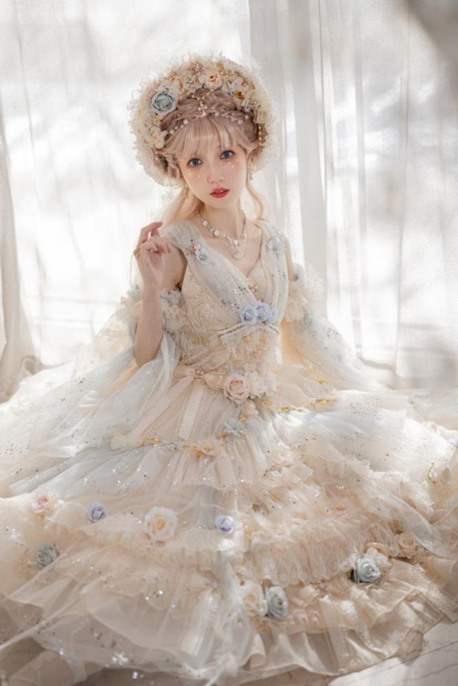 Cat Fairy Flower Goddess Elegant Luxury Lolita JSK
