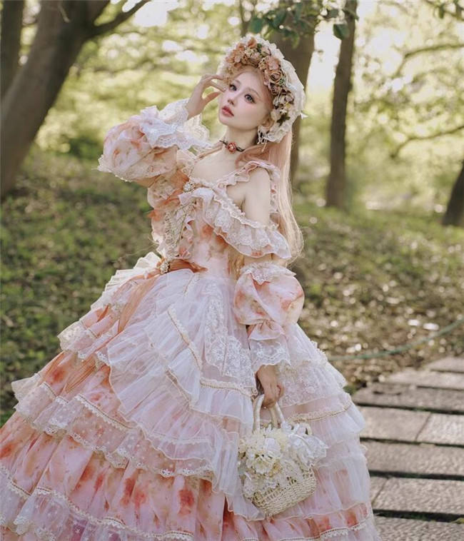Cat Fairy Blue and Purple Roses Lolita Dress and Accessories