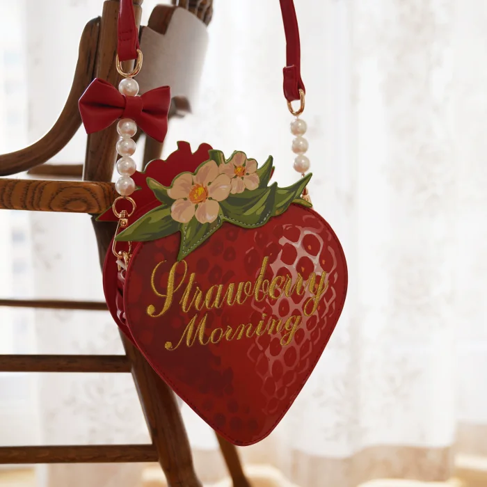 A Strawberry~Sweet Bows Lolita cross bag -Ready Made