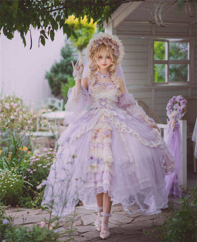 Cat Fairy The Gift Box in the Spring Hime Lolita Dress and Sleeves